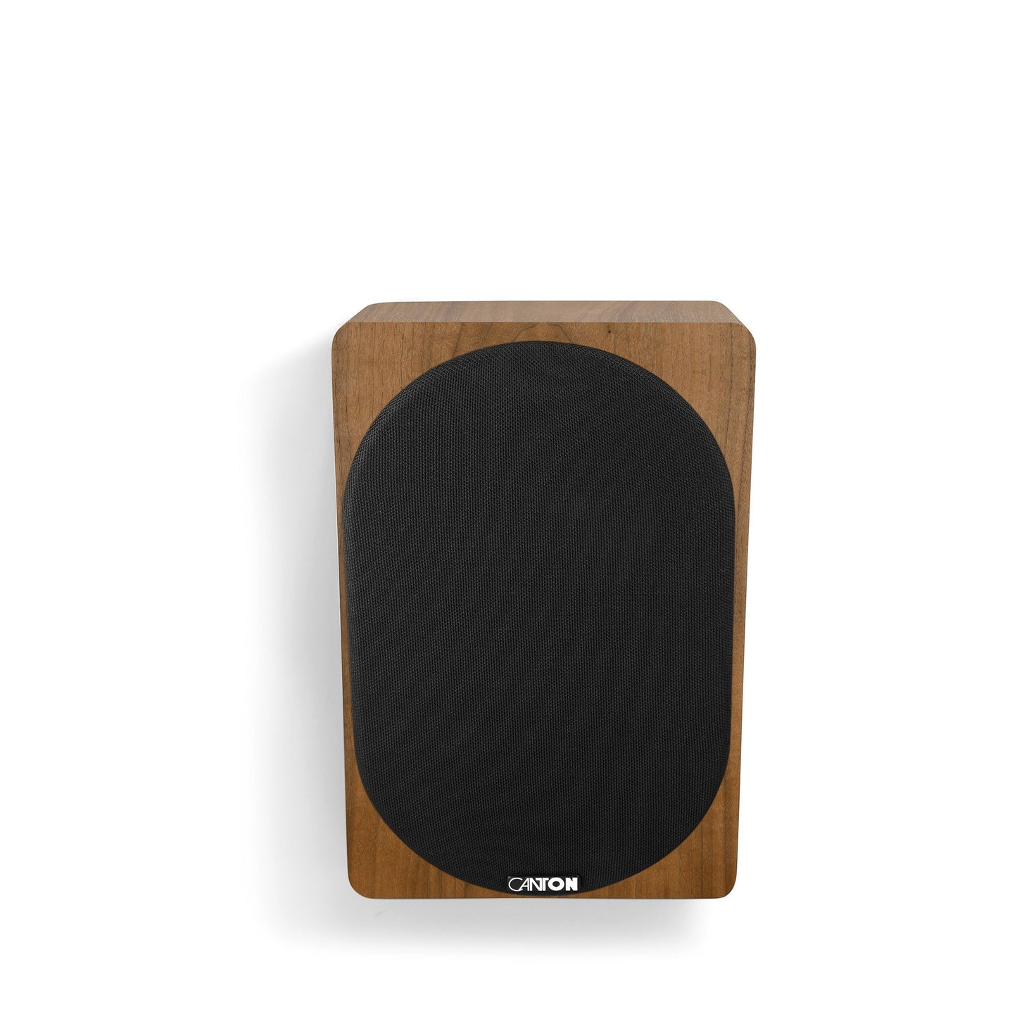 Canton Townus AR 5 Dolby Atmos Lautsprecher Nussbaum Frontansicht mit schwarzer Stoffblende