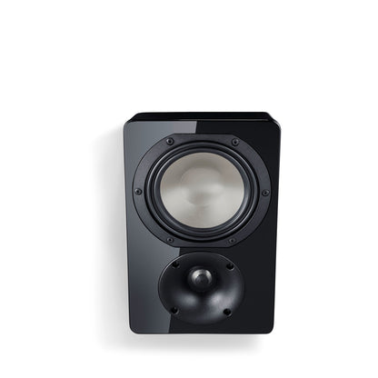 Canton Townus AR 5 Dolby Atmos Lautsprecher Schwarz Frontansicht ohne Abdeckung, angeschrägte Schallwand
