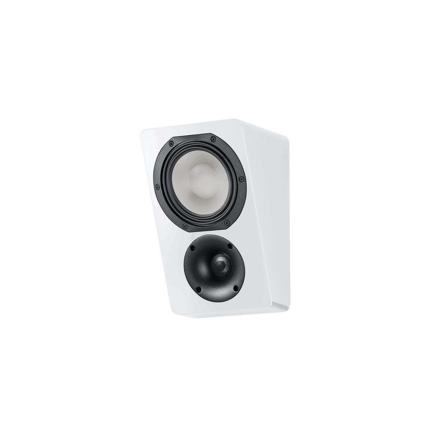 Canton Townus AR 5 Dolby Atmos Lautsprecher Weiss Schrägansicht mit Konustreiber und Kalottenhochtöner