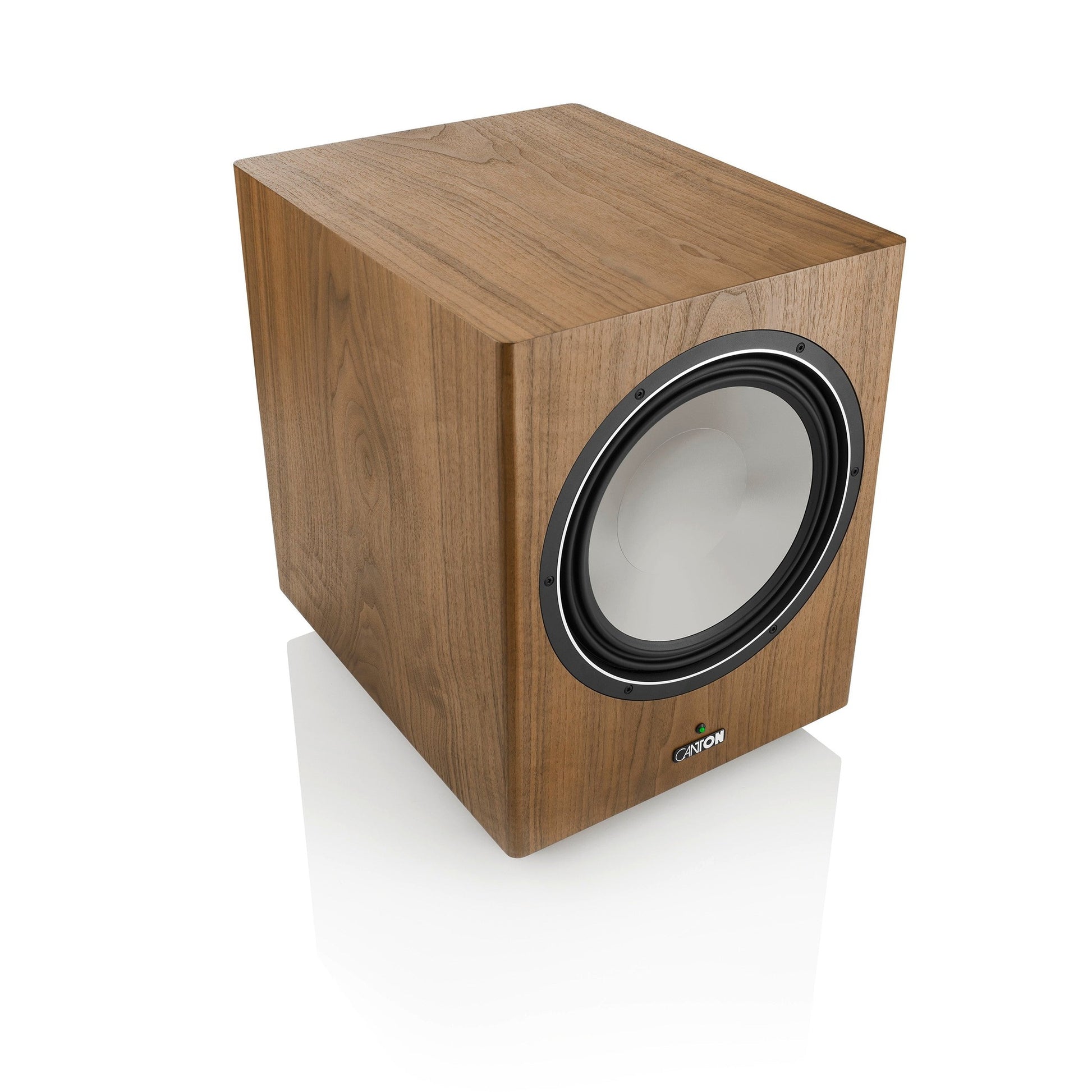 Canton Townus Sub 12 Aktiv-Subwoofer Nussbaum Schrägansicht von oben ohne Abdeckung