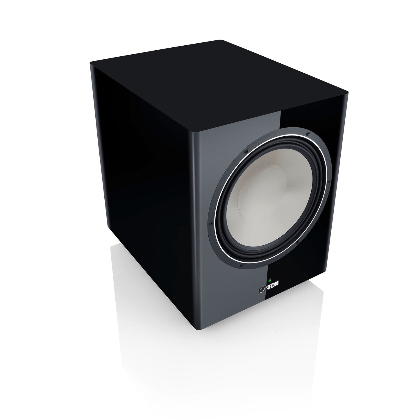 Canton Townus Sub 12 Aktiv-Subwoofer Schwarz Schrägansicht von oben ohne Abdeckung