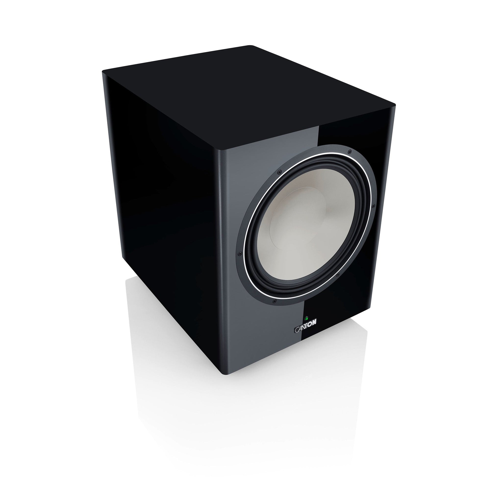 Canton Townus Sub 12 Aktiv-Subwoofer Schwarz Schrägansicht von oben ohne Abdeckung