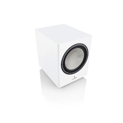 Canton Townus Sub 12 Aktiv-Subwoofer Weiss Schrägansicht von oben ohne Abdeckung