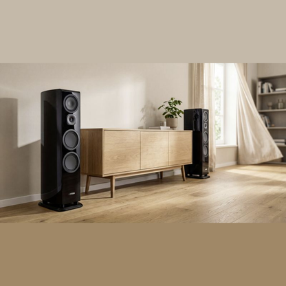 Canton Vento 101 Standlautsprecher Schwarz Lifestyle im Wohnraum am Sideboard