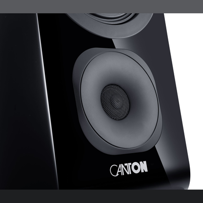 Canton Vento 11 Wandlautsprecher Schwarz Detailansicht Tieftöner mit Hochtonkalotte