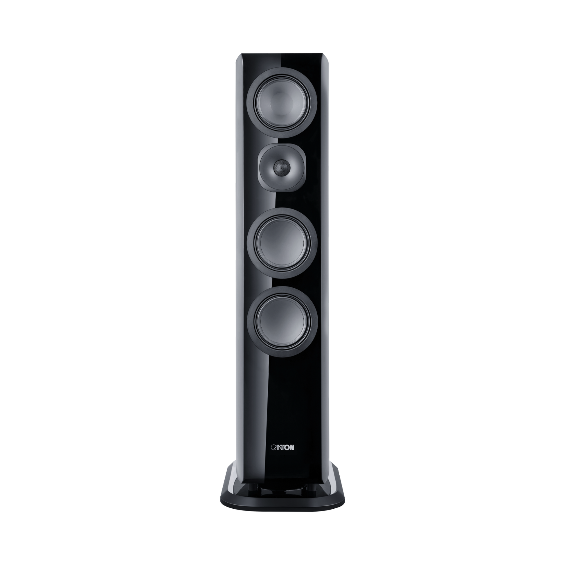 Canton Vento 81 Standlautsprecher Schwarz Frontansicht ohne Abdeckung mit vier Chassis