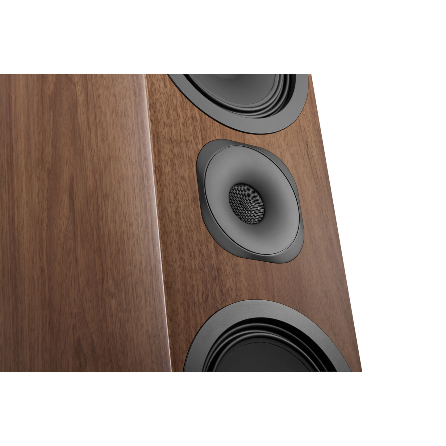 Canton Vento 91 Standlautsprecher Nussbaum Detailansicht Hochtöner im Waveguide zwischen den Chassis
