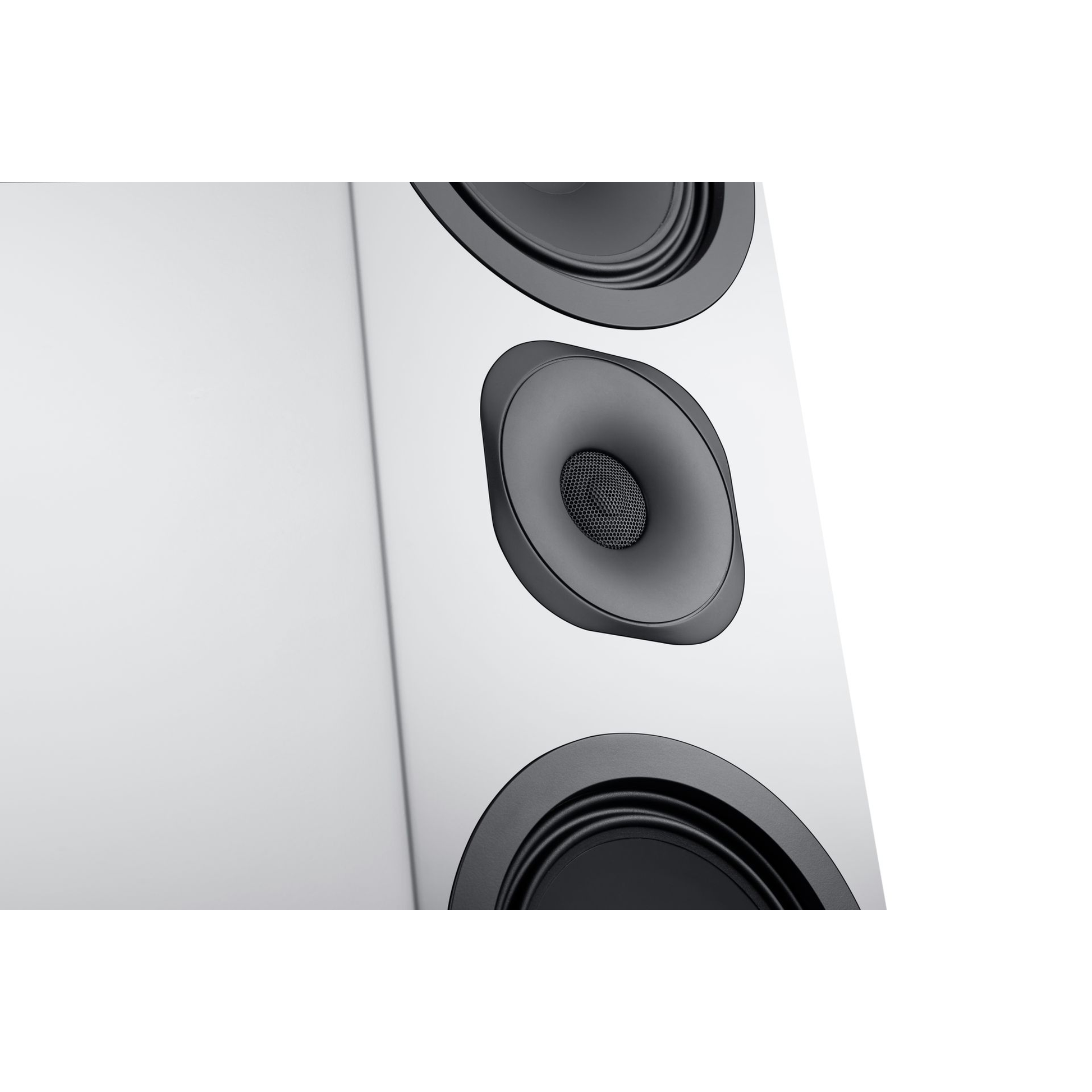 Canton Vento 91 Standlautsprecher Weiss Detailansicht Hochtöner im Waveguide zwischen den Chassis