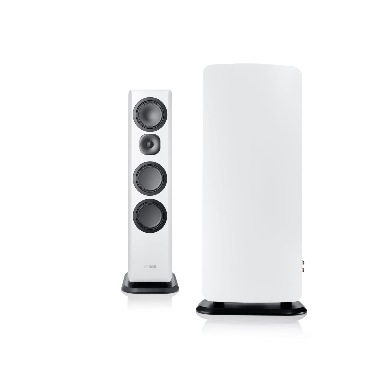 Canton Vento 91 Standlautsprecher Weiss Stereopaar frontal und von der Gehäuseseite
