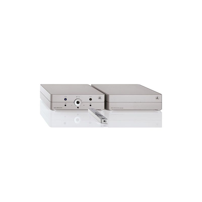 Clearaudio Balance Reference Phono-Vorverstärker Silber Lieferumfang mit Netzteil und Fernbedienung