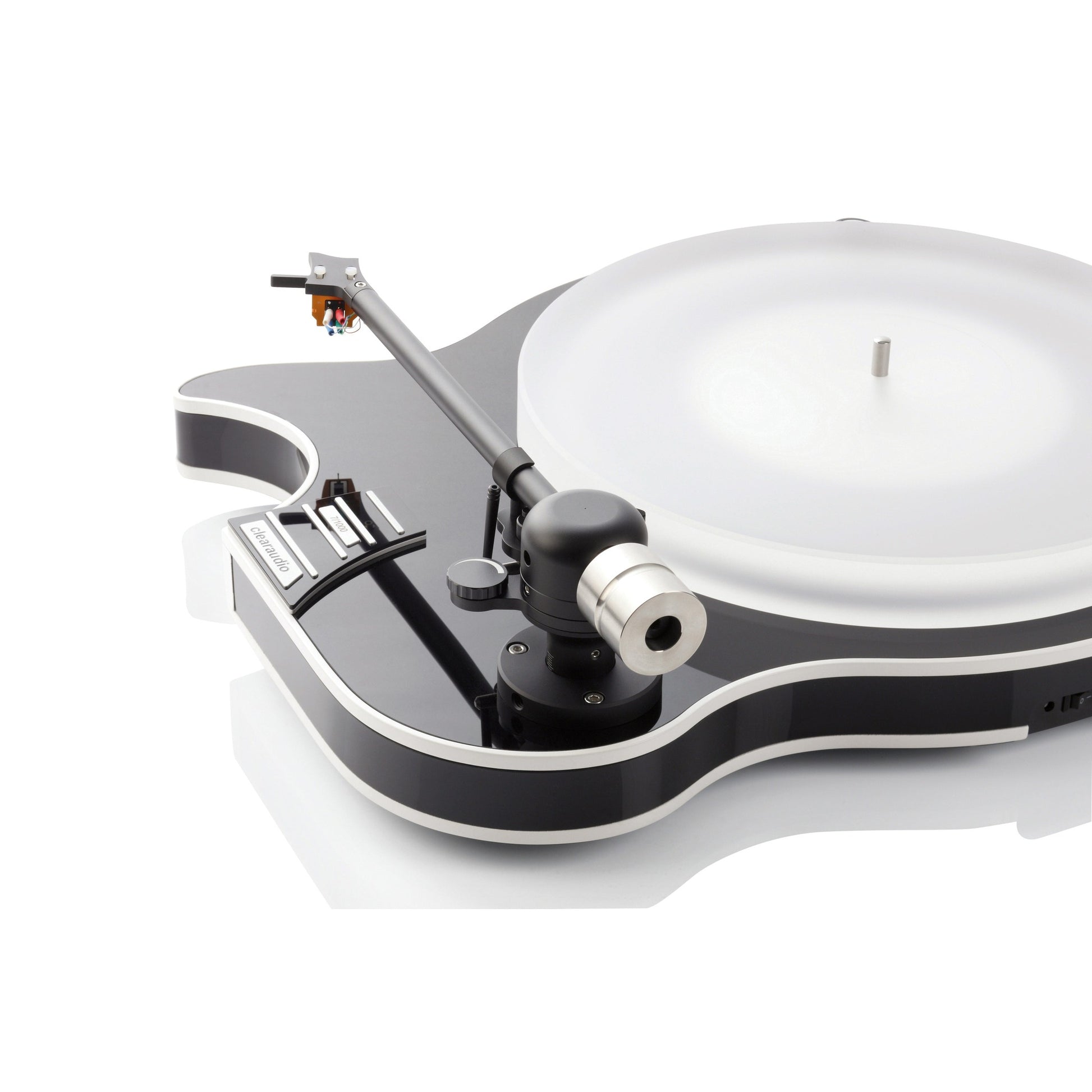 Clearaudio Celebrity Al Di Meola Plattenspieler Detailansicht Tonarmlager mit Gegengewicht, Schwarz