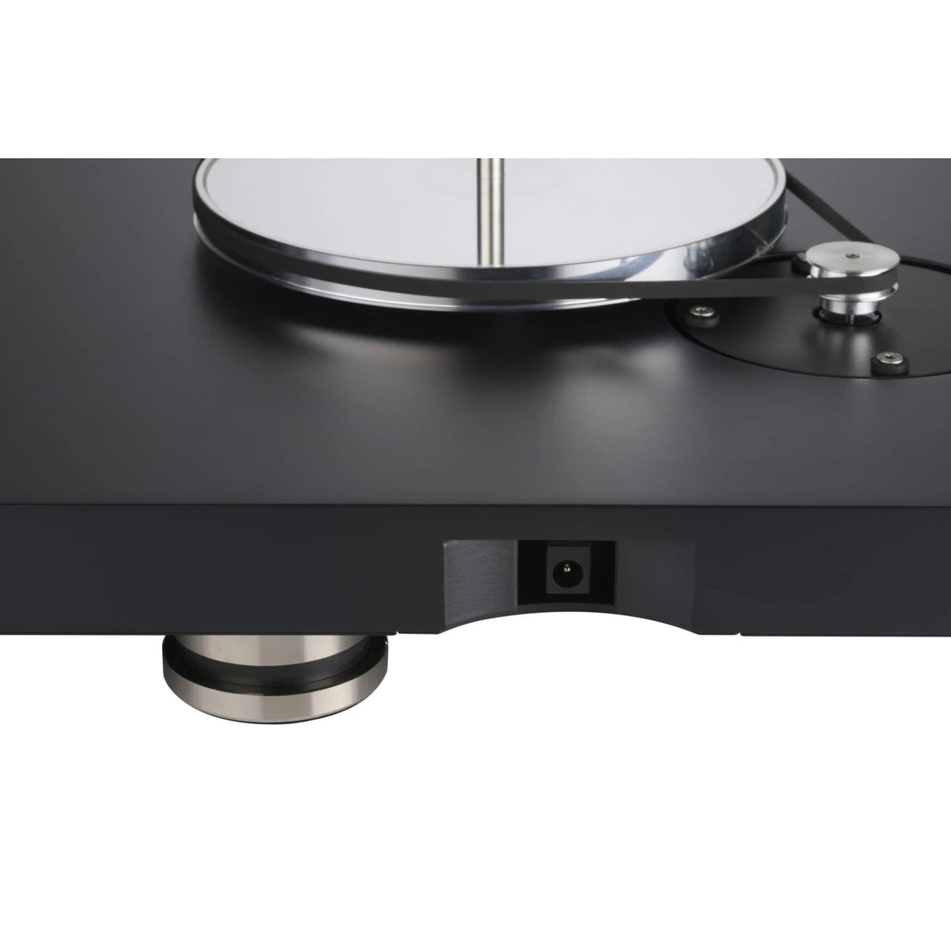 Clearaudio compass Plattenspieler Anschlussfeld mit DC-Netzbuchse und Gerätefuss, Schwarz