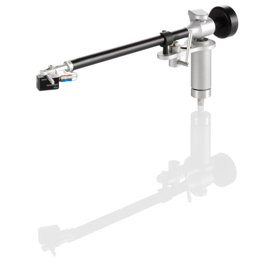 Clearaudio Concept Verify Aluminium-Tonarm in Schwarz Seitenansicht mit Magnetlager und Gegengewicht