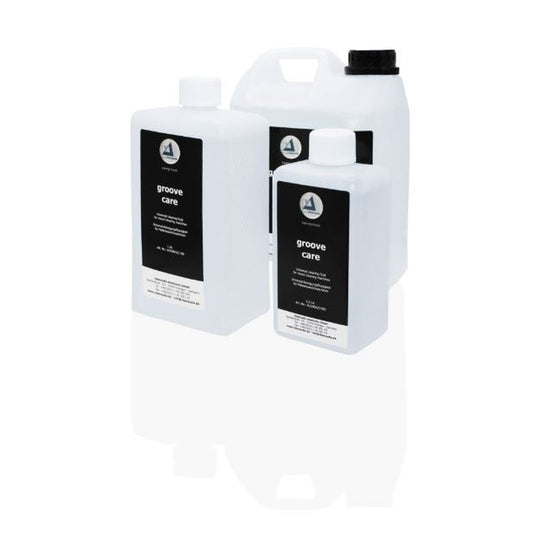 Clearaudio Groove Care Plattenreiniger für Vinyl, Frontansicht der Gebinde in mehreren Grössen