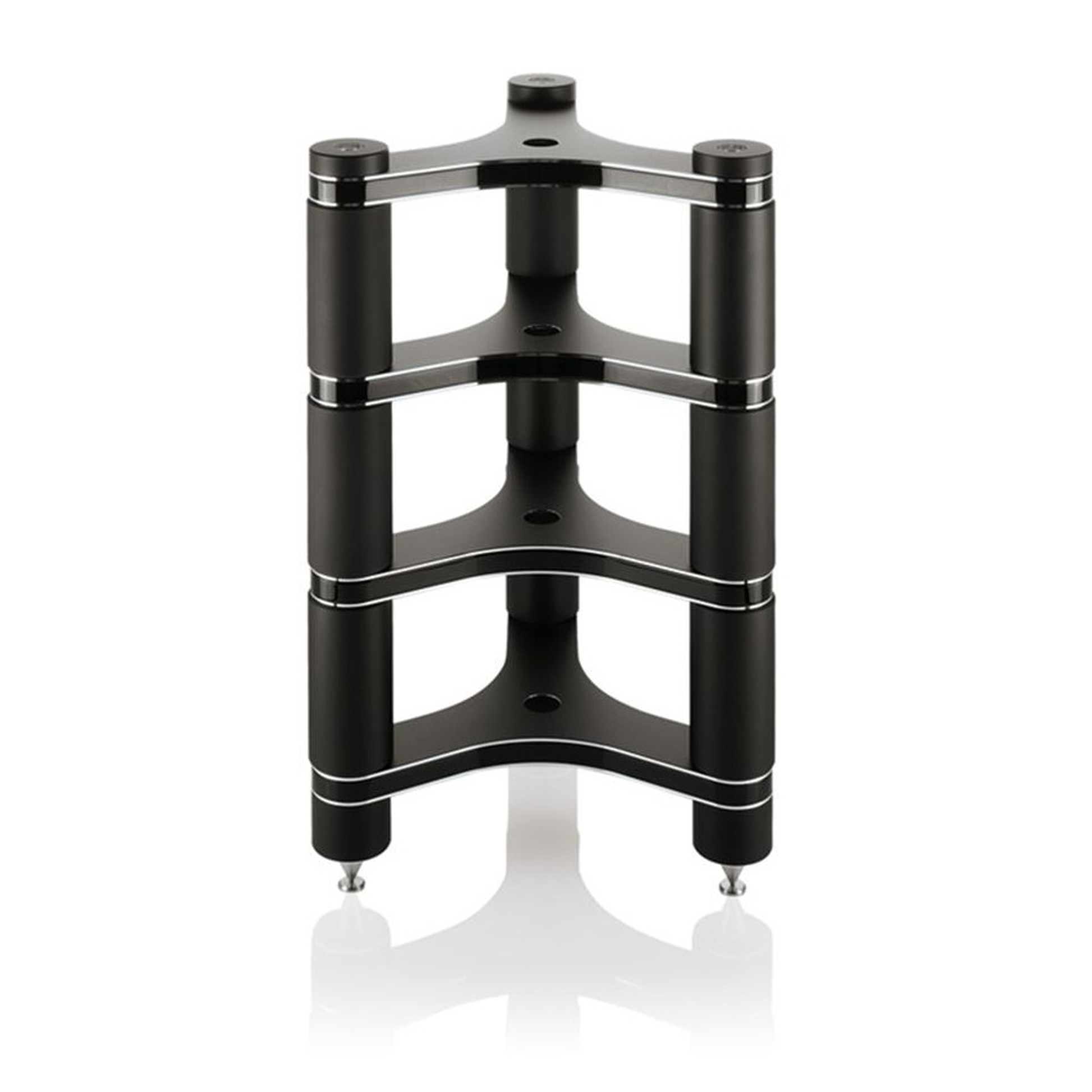 Clearaudio Innovation Series Stand HiFi-Rack Farbvariante Schwarz mit Spikes und Aluminiumsäulen