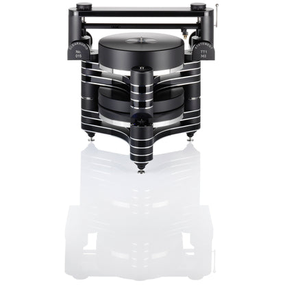Clearaudio Master Innovation Plattenspieler Frontansicht Schwarz mit Tangential-Tonarm Statement TT1 MI