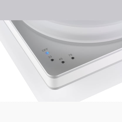 Clearaudio Performance DC Plattenspieler Silber/Silber Displayansicht Drehzahlwahl OFF, 33, 45 und 78 mit LED