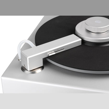 Clearaudio Smart Matrix Silent + Haube Plattenwaschmaschine Silber Detailansicht Absaugarm mit Wahlschalter