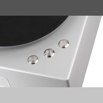 Clearaudio Smart Matrix Silent Plattenwaschmaschine Detailansicht der drei Bedientasten auf der Gehäuseoberseite