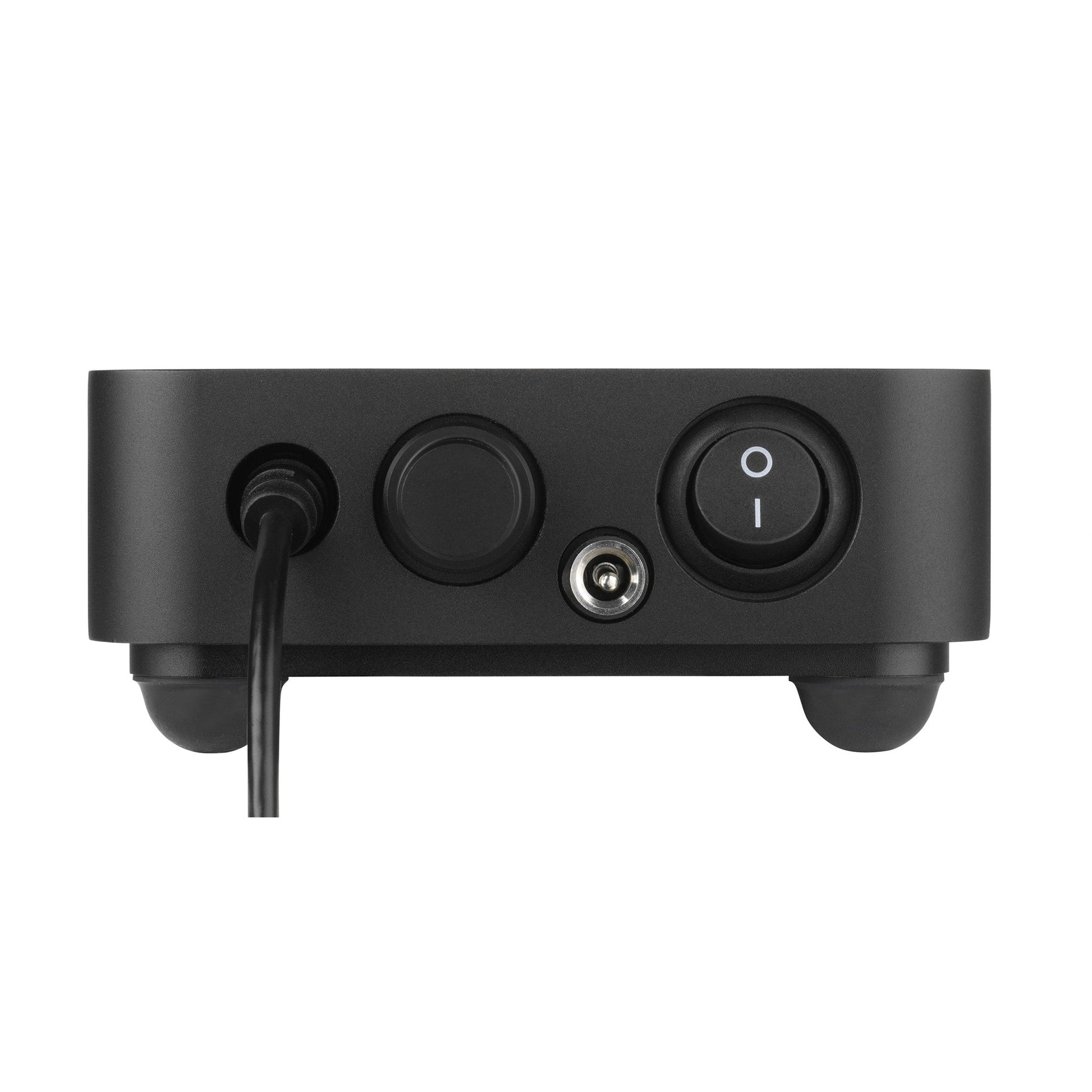 Clearaudio Smart Power 12V Akku-Netzteil Anschlussfeld schwarz, Netzschalter, DC-Buchse, Ladeanschluss
