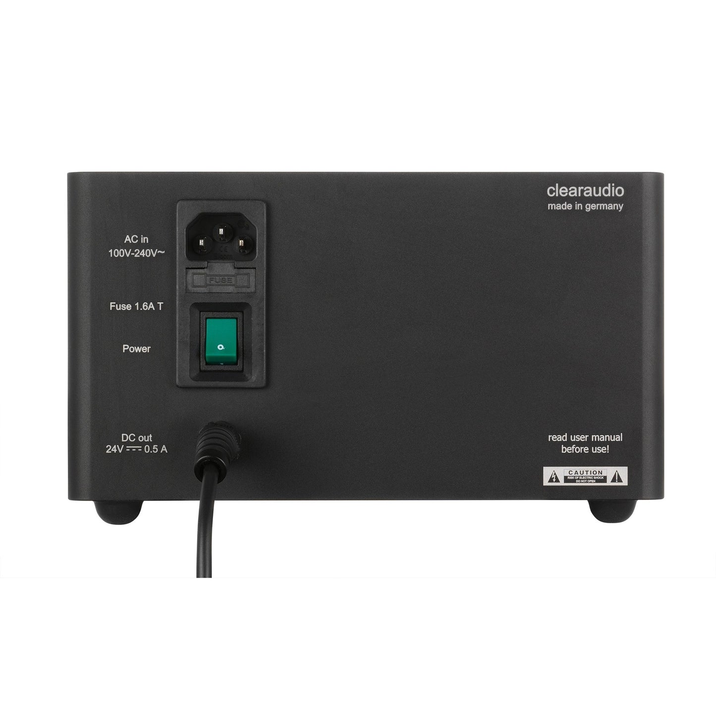 Clearaudio Smart Power 24V Ovation/Innovation Akku-Netzteil Anschlussfeld schwarz, AC-Eingang, DC-Ausgang