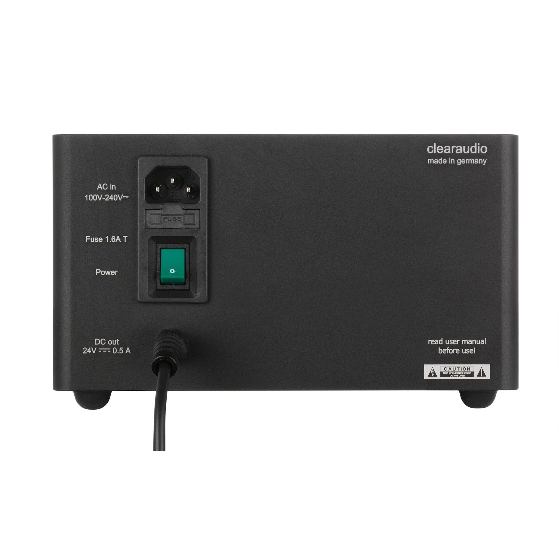 Clearaudio Smart Power 24V Ovation/Innovation Akku-Netzteil Anschlussfeld schwarz, AC-Eingang, DC-Ausgang