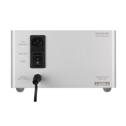 Clearaudio Smart Power 24V Ovation/Innovation Akku-Netzteil Anschlussfeld silber, AC-Eingang, DC-Ausgang