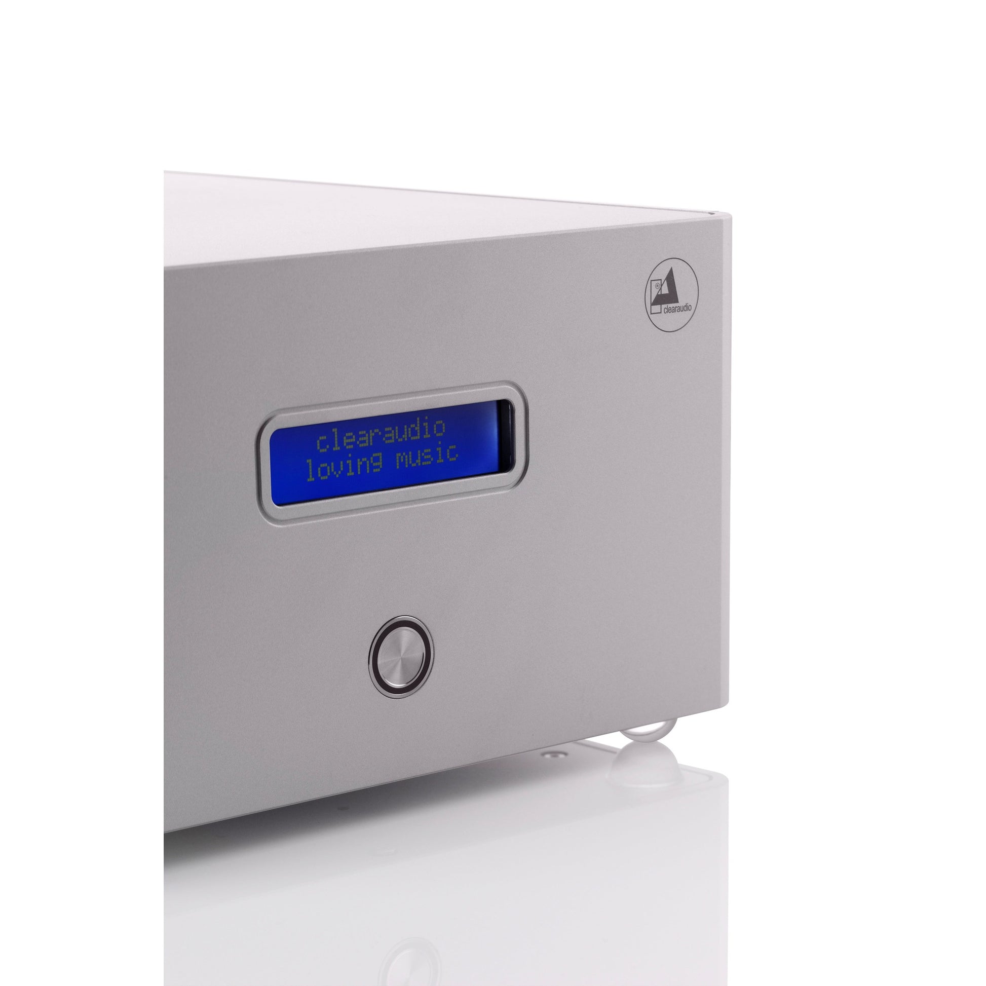 Clearaudio Smart Power 24V Ovation/Innovation Akku-Netzteil Displayansicht, silber, mit Bedientaster
