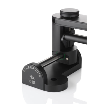 Clearaudio Statement TT1 MI Tangential-Tonarm in Schwarz, Detailansicht Sockel mit Seriennummer