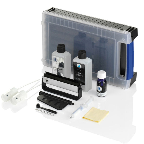 Clearaudio Turntable Carekit Professional Pflegeset Lieferumfang mit Plattenbürste, Reinigungsflüssigkeiten und Koffer