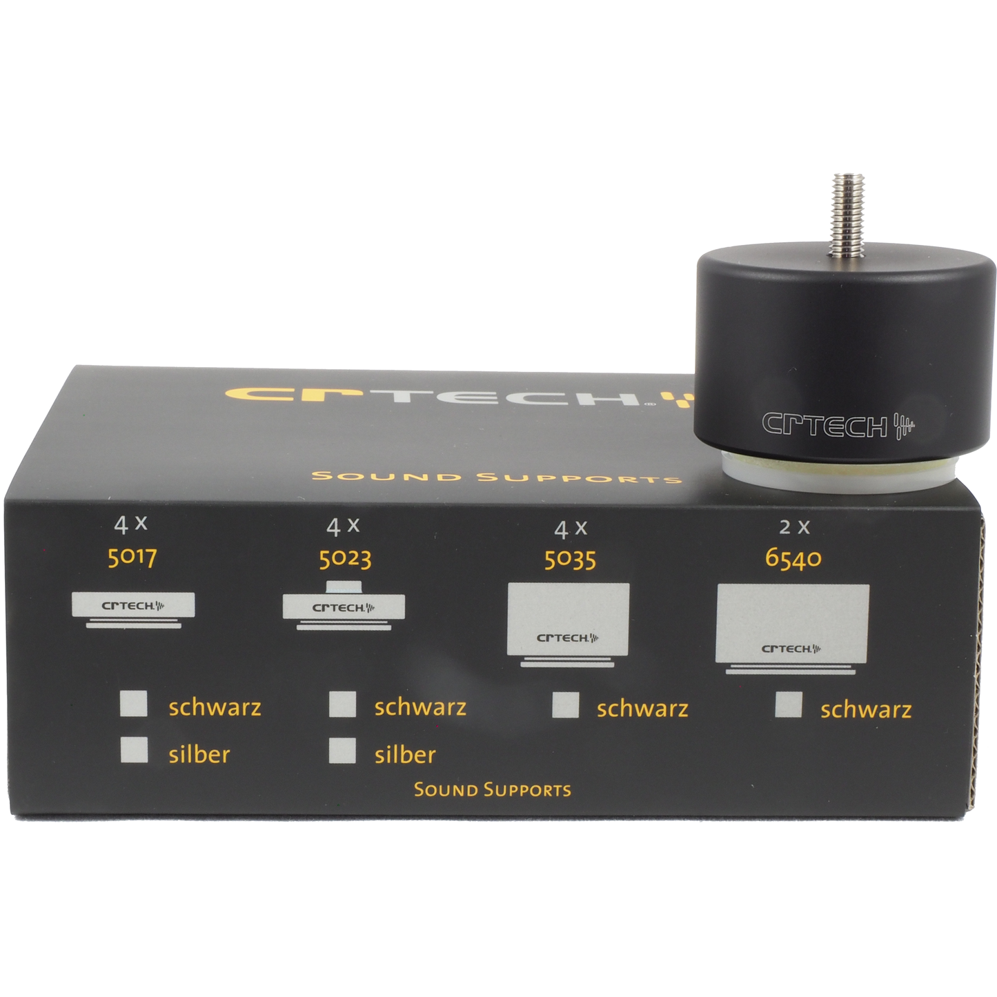 CR-Tech Sound Supports 6540 Produktkarton mit Modellübersicht 5017 bis 6540, Verpackung
