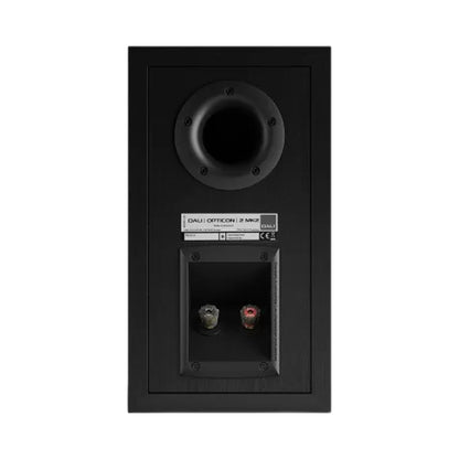DALI Opticon 2 MK2 Regallautsprecher Schwarz Rückansicht Anschlussterminal