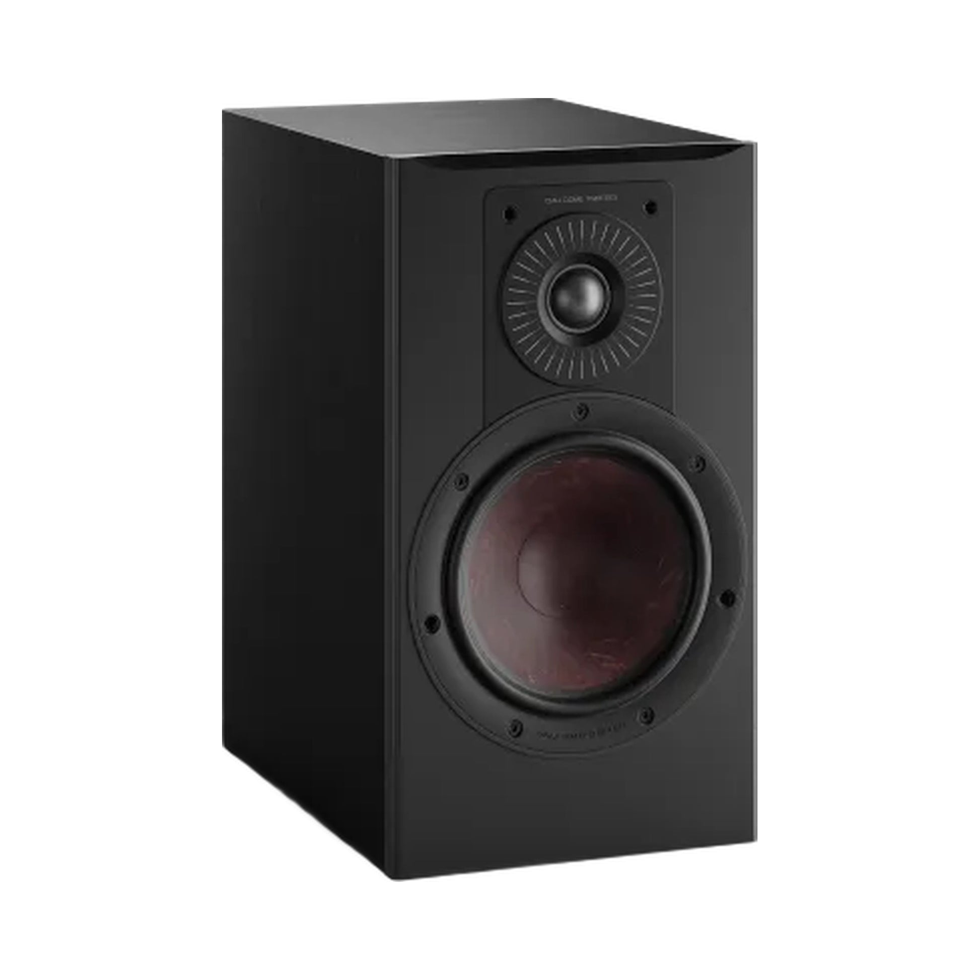 DALI Opticon 2 MK2 Regallautsprecher Schwarz Schrägansicht ohne Frontbespannung