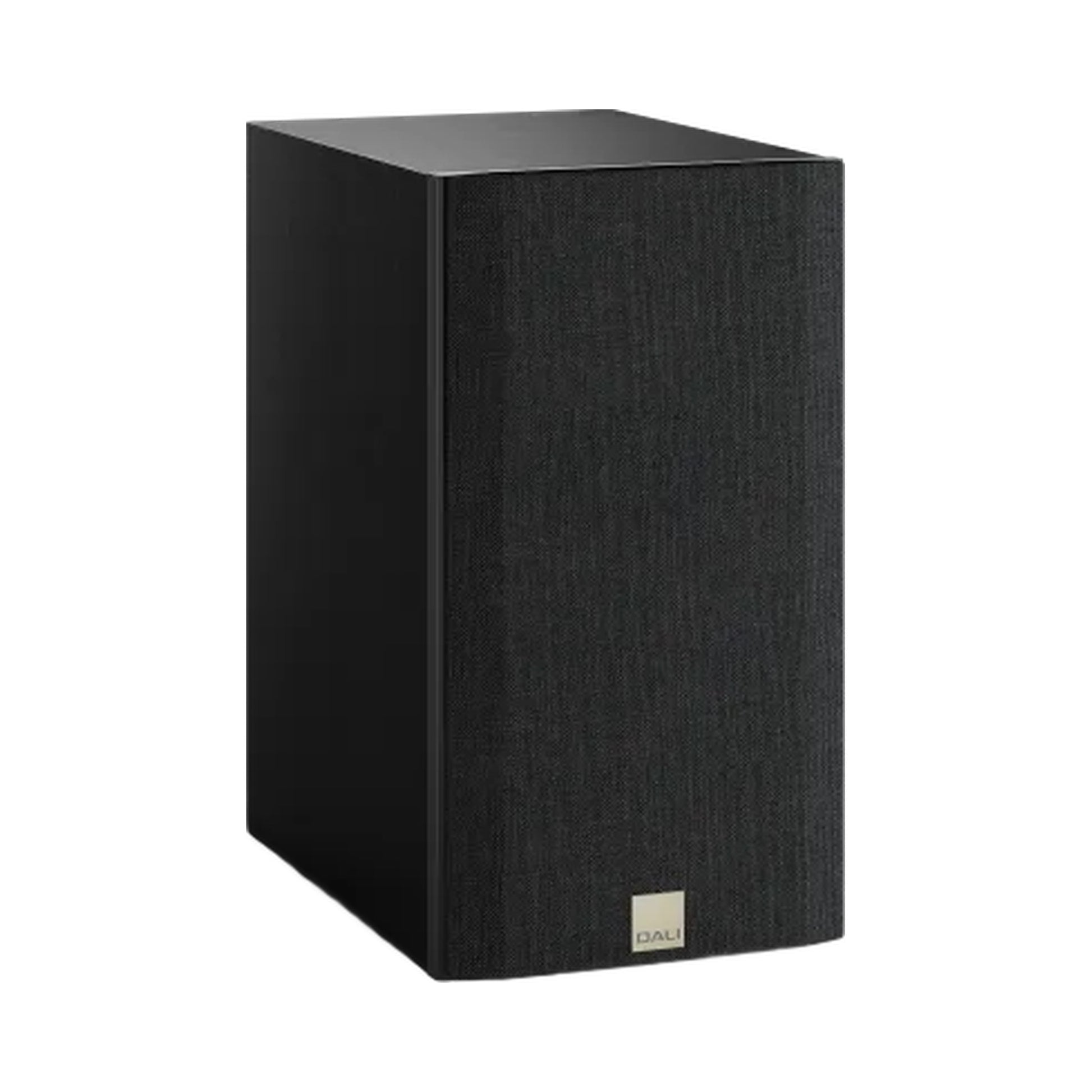 DALI Opticon 2 MK2 Regallautsprecher Schwarz Schrägansicht mit Frontbespannung