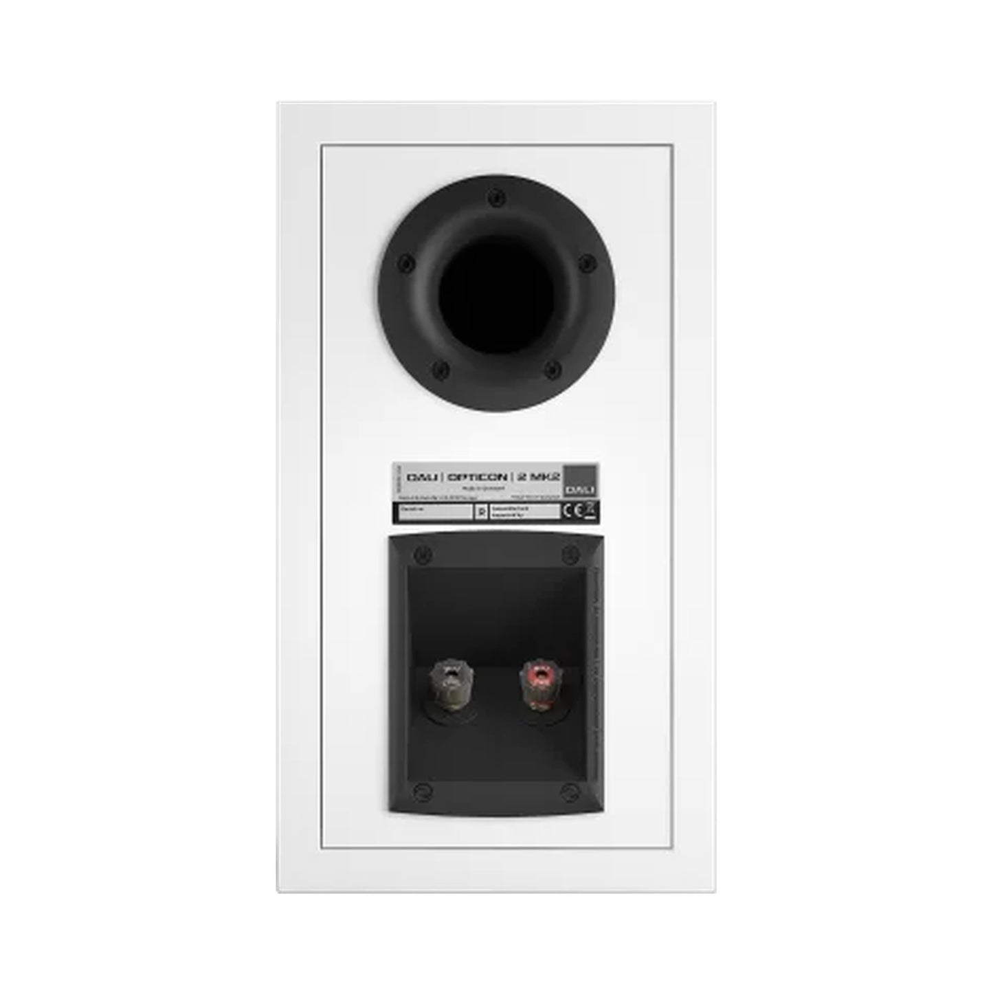 DALI Opticon 2 MK2 Regallautsprecher Weiss Rückansicht Anschlussterminal