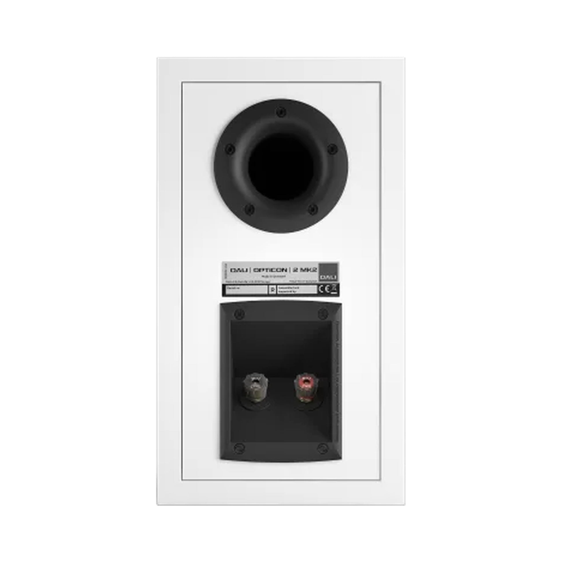 DALI Opticon 2 MK2 Regallautsprecher Weiss Rückansicht Anschlussterminal