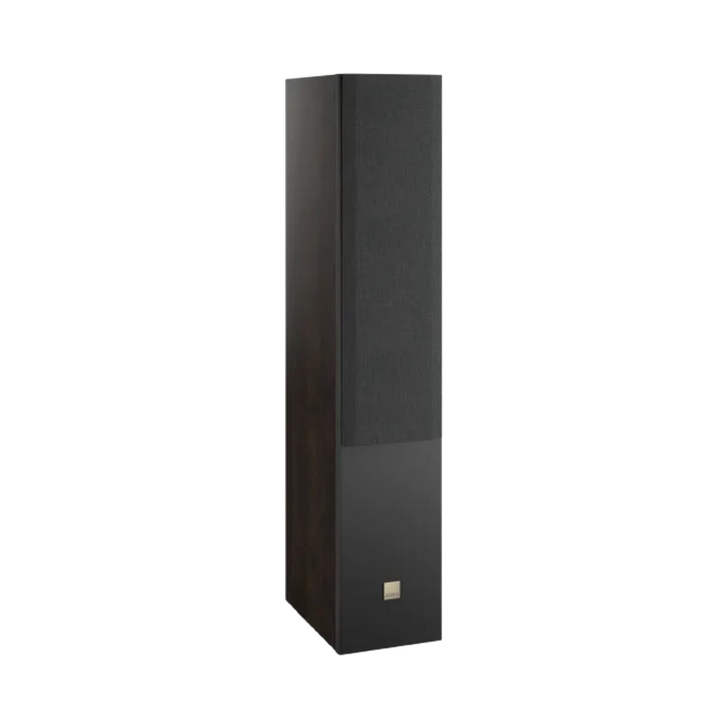 DALI Opticon 6 MK2 Standlautsprecher Tabak-Eiche Schrägansicht mit Frontbespannung