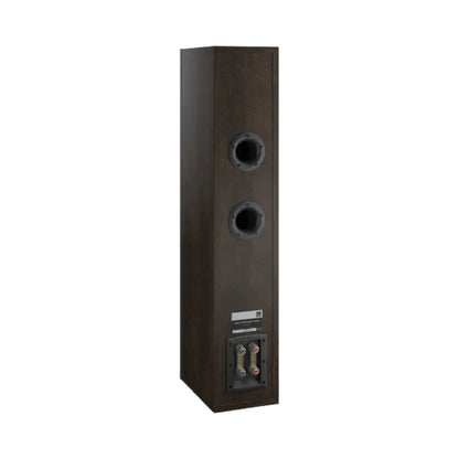DALI Opticon 6 MK2 Standlautsprecher Tabak-Eiche Schrägansicht Rückseite