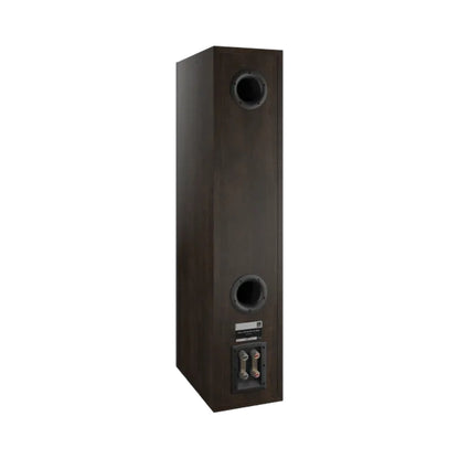 DALI Opticon 8 MK2 Standlautsprecher Tabak-Eiche Schrägansicht Anschlussterminal