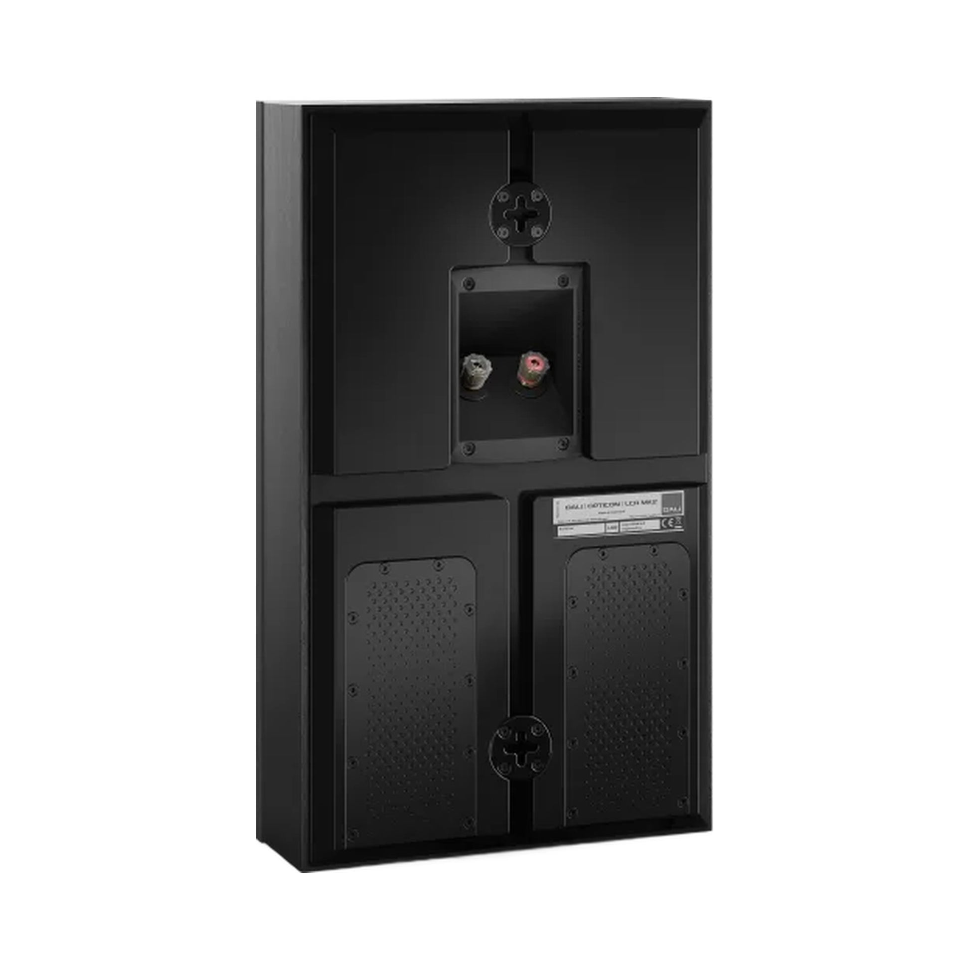 DALI Opticon LCR MK2 On-Wall-Lautsprecher Schwarz Schrägansicht Anschlussterminal