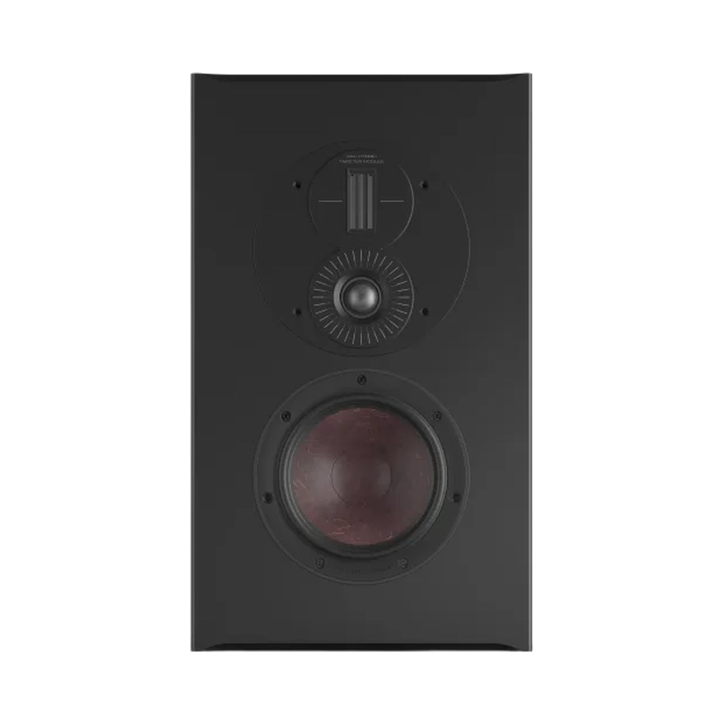 DALI Opticon LCR MK2 On-Wall-Lautsprecher Tabak-Eiche Frontansicht ohne Frontbespannung
