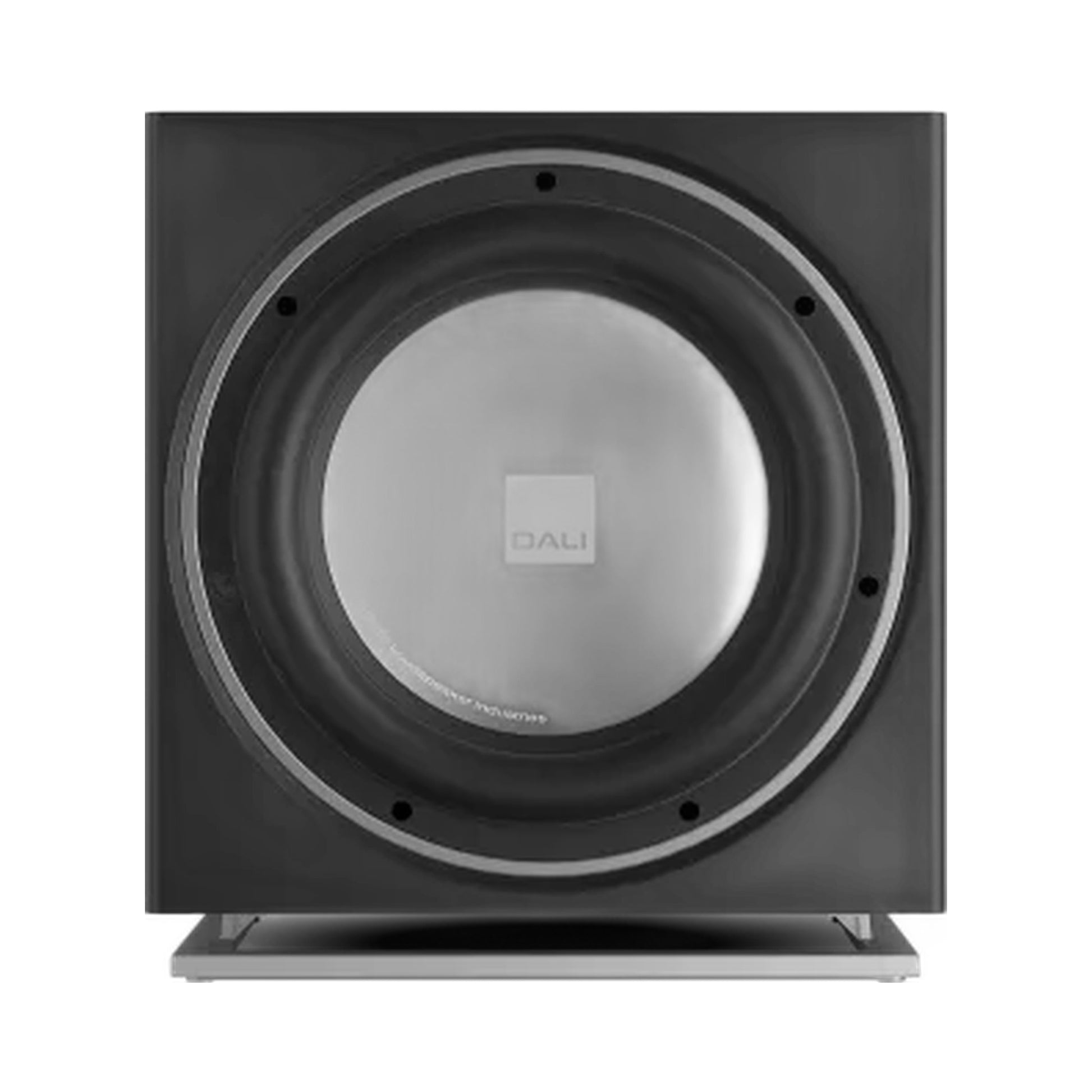 DALI Sub E-12 F Aktiv-Subwoofer Schwarz Frontansicht ohne Frontbespannung