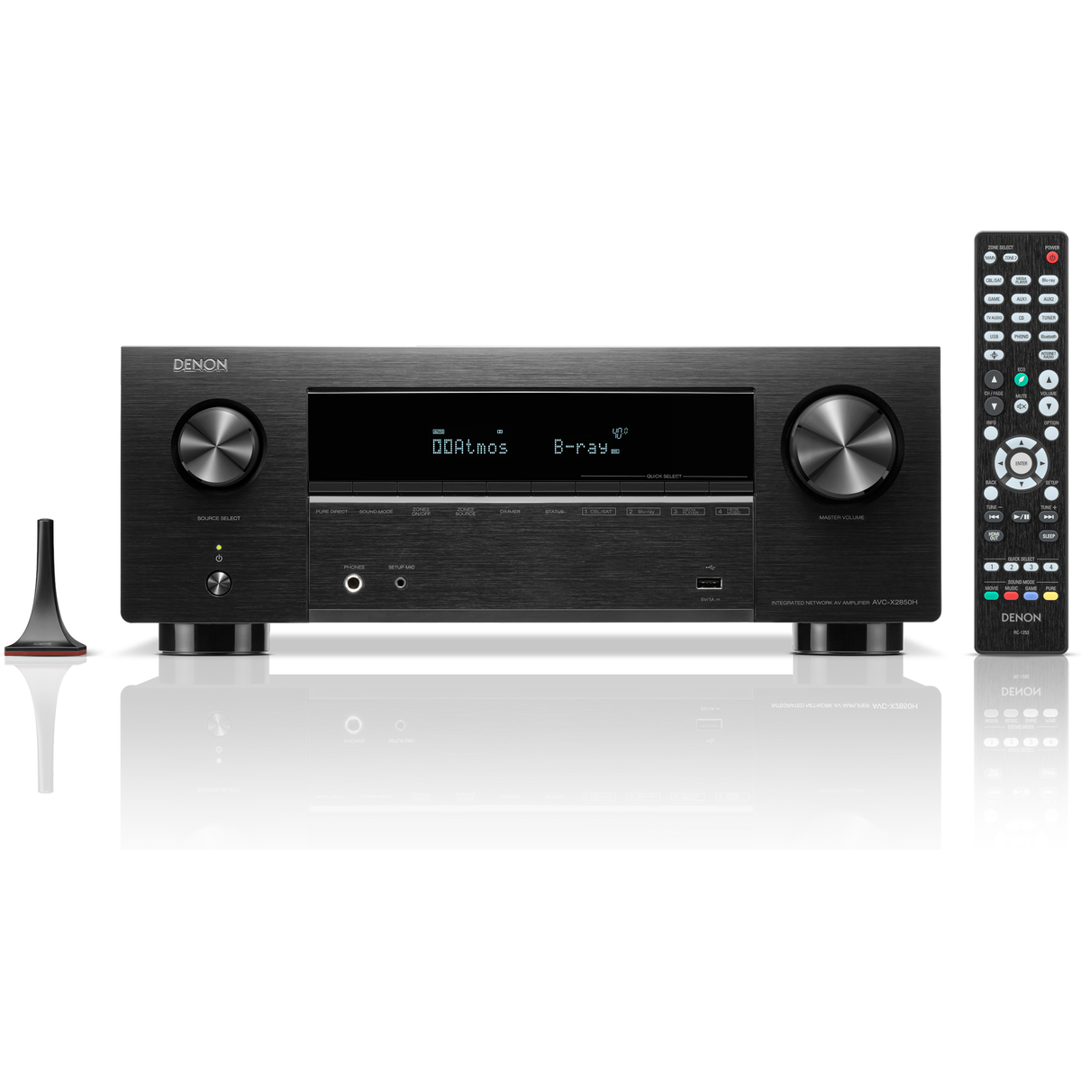 Denon AVC-X2850H AV-Receiver mit Fernbedienung und Einmessmikrofon, Lieferumfang
