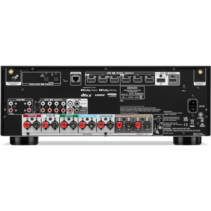Denon AVC-X2850H AV-Receiver Rückansicht mit HDMI-Eingängen und Lautsprecherklemmen