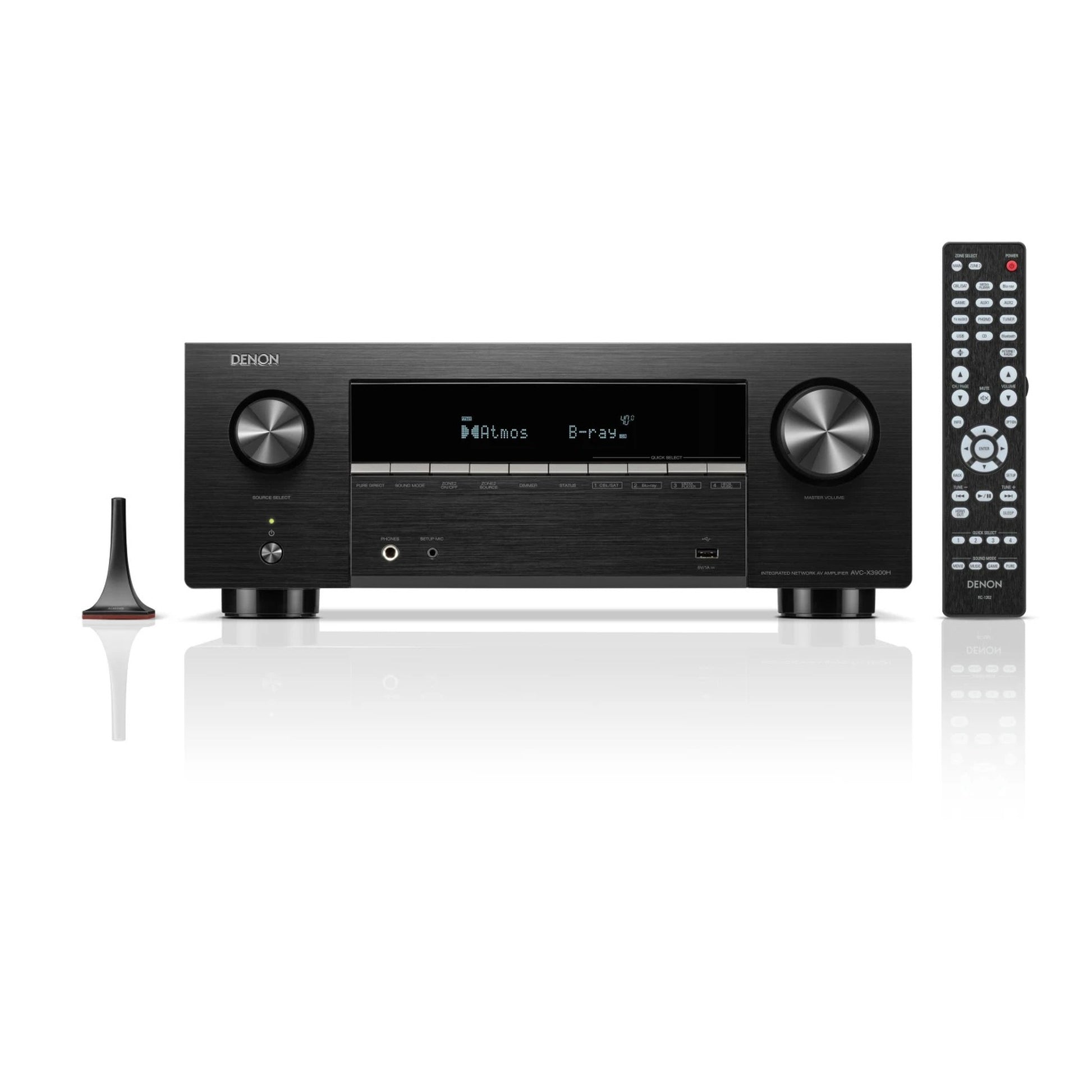 Denon AVC-X3900H AV-Receiver mit Fernbedienung und Einmessmikrofon, Lieferumfang