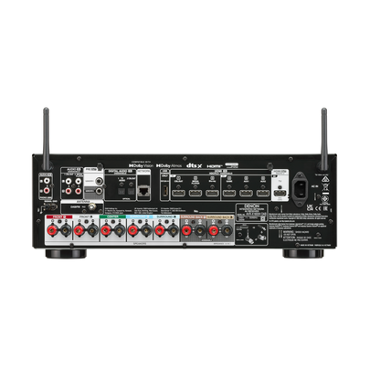 Denon AVR-X1800HDAB AV-Receiver Rückansicht mit HDMI- und Lautsprecheranschlüssen