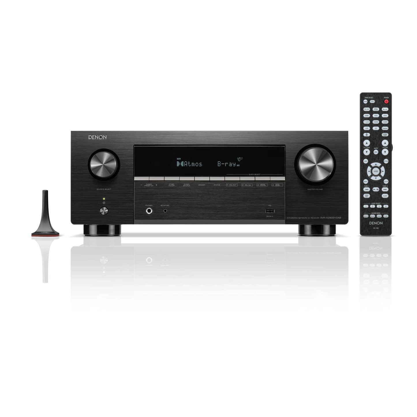 Denon AVR-X2900H DAB AV-Receiver mit Fernbedienung und Einmessmikrofon, Lieferumfang