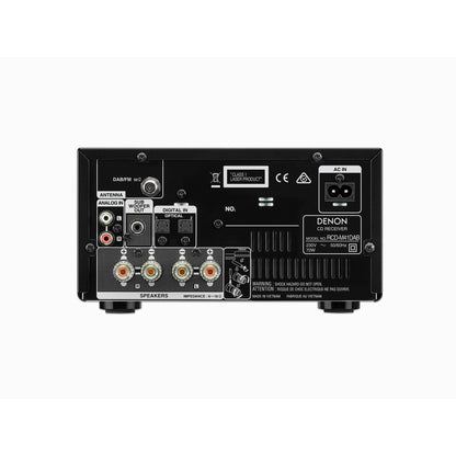 Denon D-M41DAB Kompaktanlage Rückansicht mit Vorverstärker- und Lautsprecheranschlüssen