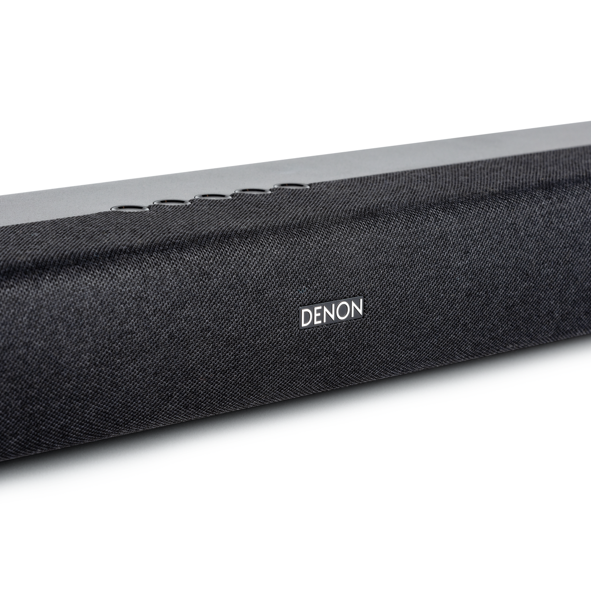 Denon DHT-S218 Soundbar Detailansicht Bedientasten und Denon-Logo