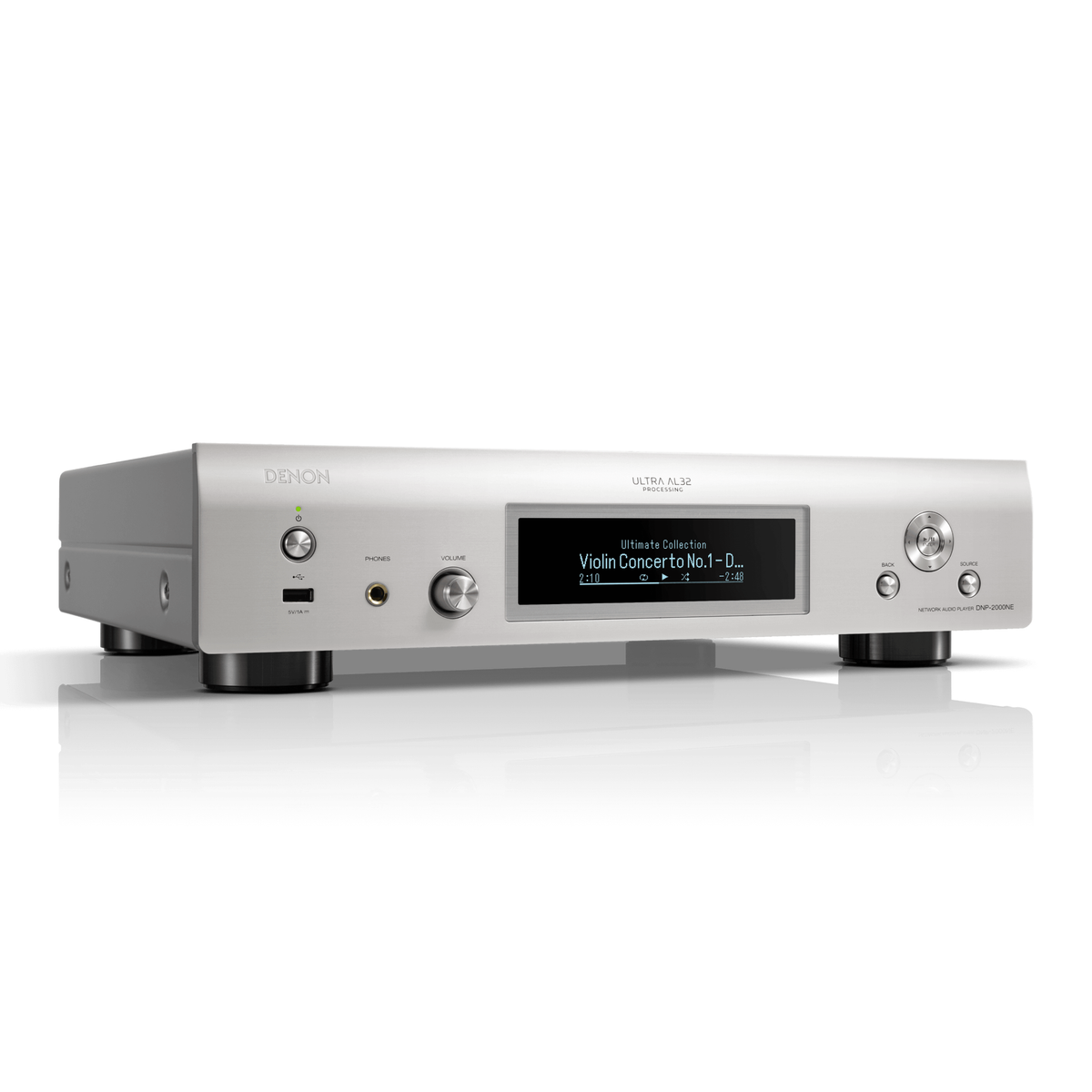 Denon DNP-2000NE Hi-Res-Audio-Streamer Graphite Silver, Frontansicht (Herstellerfoto)